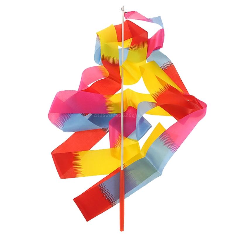 Ruban sur un bâton pour danse, avec ficelle réglable, jouets colorés pour filles, fournitures de fête, article 87HF, 4M