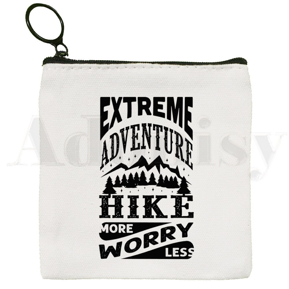 HIKE MORE Worry Less Hiking Camping Outdoor Purse Storage Small Bag Card Bag Key Bag Coin Clutch Bag Zipper Key Bag: F