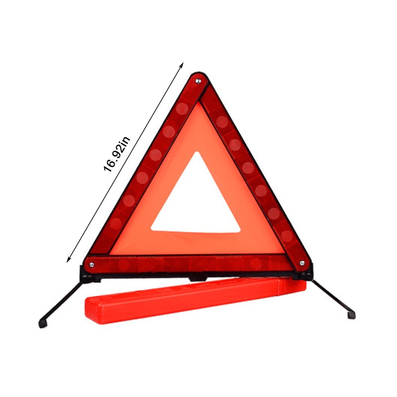 1PC Reflective Strip Car Triangle Car Stop Sign Tripod Road Flasher Triangle Emergency Warning Sign Foldable Car Accessories