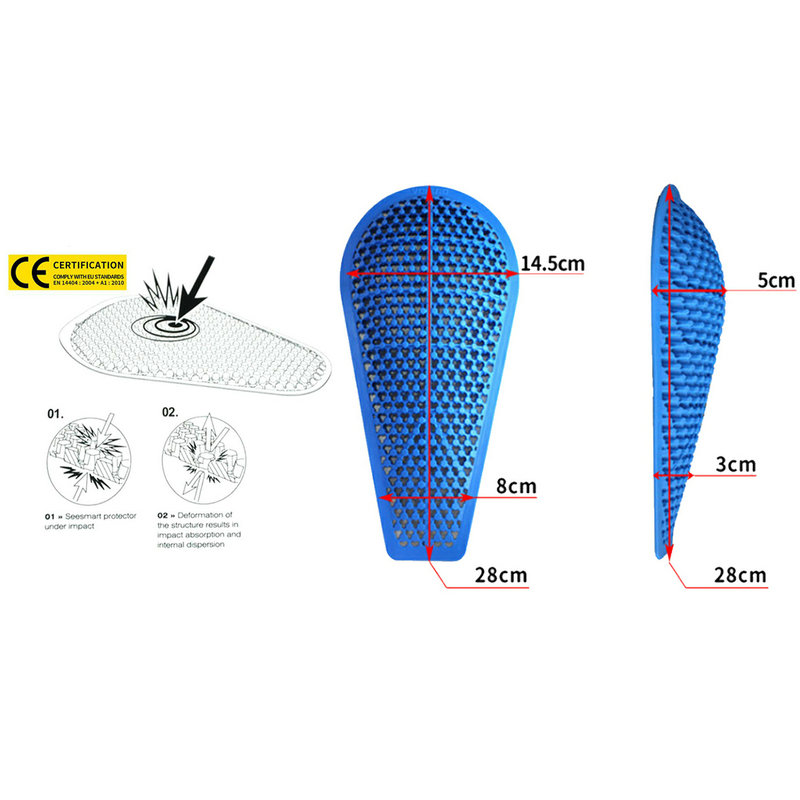 Rijden beschermen Uitrusting CE Insert Armor Knie Heupbeschermer Pads Motorbroek Vervanging Silicagel (2 X Kniebeschermers + 2 X Heupbeschermers)