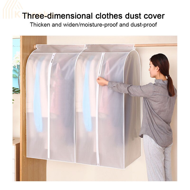 Bolsa gruesa transparente para ropa, cubierta a prueba de polvo, almacenamiento de tela, impermeable, Protector de abrigo, bolsa de almacenamiento