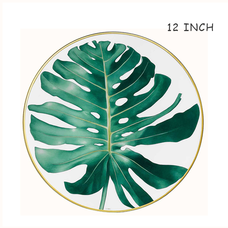 Bone China Ronde Plaat Creatieve Bos Dessert Serie Set Bladeren, Bloemen, restaurant En Thuisgebruik Koffie Set En Kom: Q