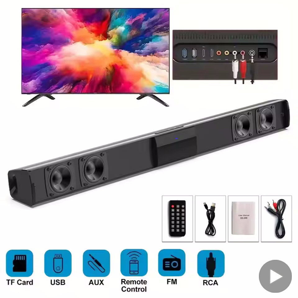 Soundbar Voor TV Subwoofer Bluetooth Speaker Sound Bar Box Muziek Draadloze Radio FM Caixa De Som Grote Bocina Bass Blootooth Coluna