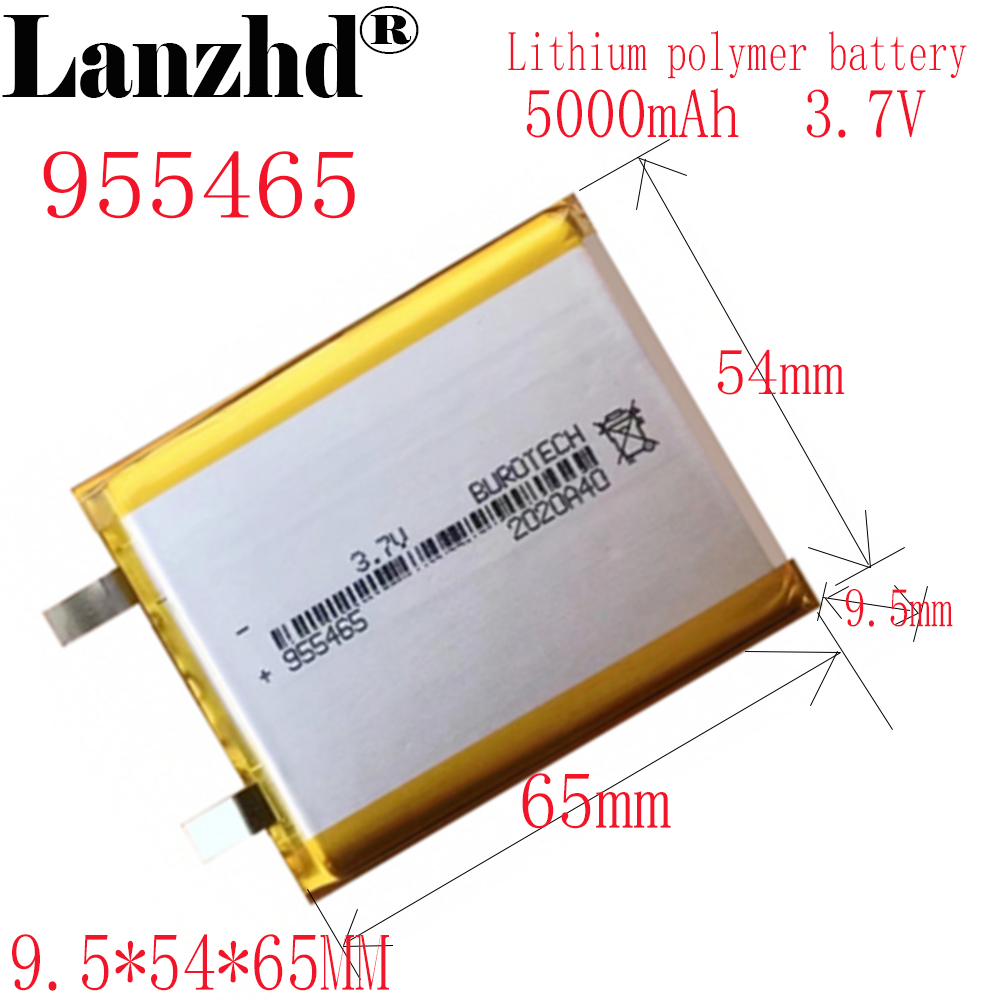 1–10 Stück 3,7 V Lithium-Polymer 5000 mAh 955465 Weicher Akku für Power Bank Bluetooth-Lautsprecher, Tablet-DVD-Akku