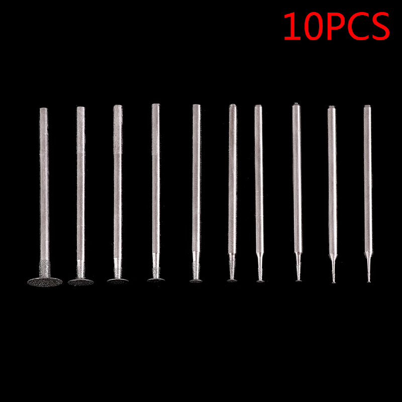 10 Stuks Dremel Accesories 2.35Mm Schacht Diamant Gemonteerd Punt Slijpen Hoofd Jade Carving Polijsten Gravure Tools