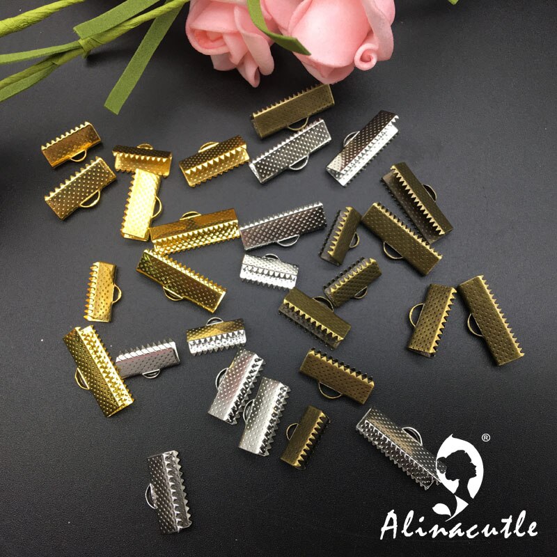 Alinacrad – capuchons de pompon plats en alliage, capuchon d&#39;extrémité, capuchon de cordon pour fabrication de bijoux, glands artisanaux faits bricolage la main