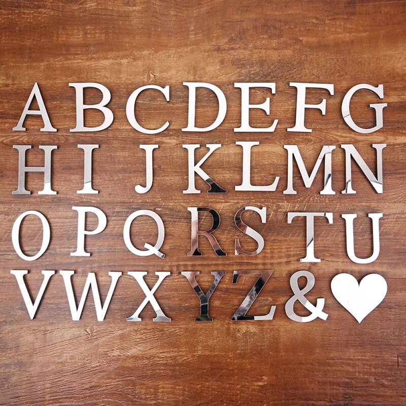 Muur Poster Thuis Decoratie Engels Letters Raamdecoratie Decoratieve Alfabet 3D Spiegel Muurstickers Deur Stickers Leuke