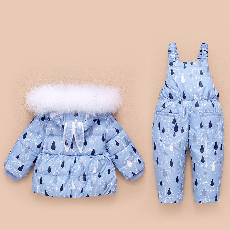 Kinderen Kleding Set Winter Warm Baby Boy Kleding Kids Ski Sneeuw Pakken Overalls Donsjacks Voor Meisjes Bovenkleding Jas + jumpsuit