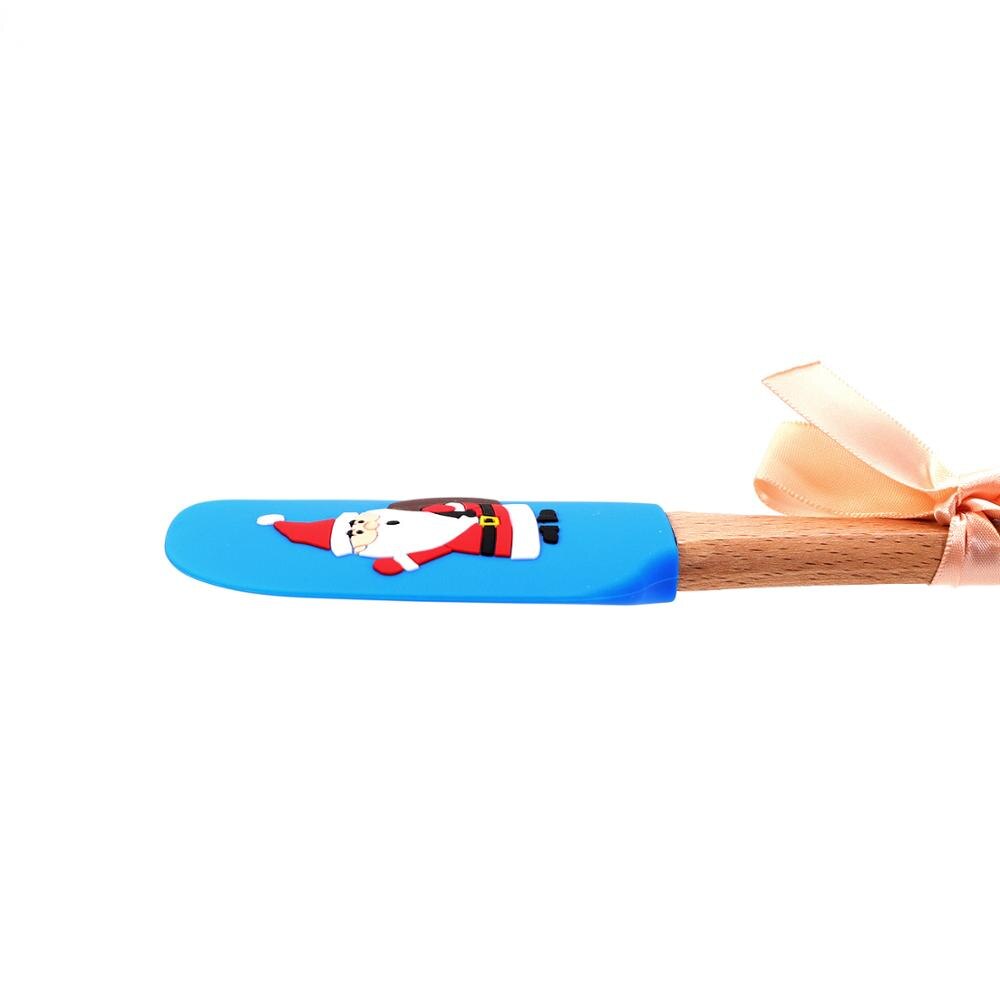 Silicone Spatulas beechwood handle - Kitchen Utensils Non-Stick for Cooking, Baking, Mixing and Christmas Decorating