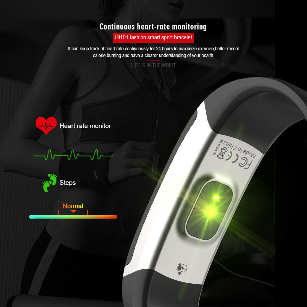 Letike skridttæller sport smart ur armbånd realtids monitor hjertefrekvens og sovende bedste fitness tracker hvid fit kvinder