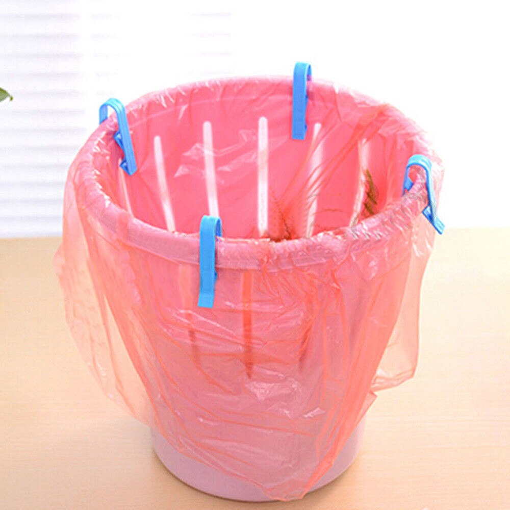 2PC Practical Waste Basket Clamp Garbage Rubbish Bag Anti-Slip Fixation Clip Holder For Kitchen Accessories Practical Waste#60