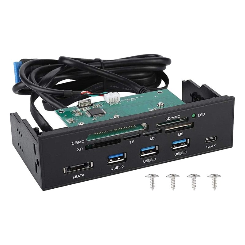 STW Computer Chassis Card Reader, USB3.0 Interface Chassis Front Panel Built-in Multi-Function Card Reader