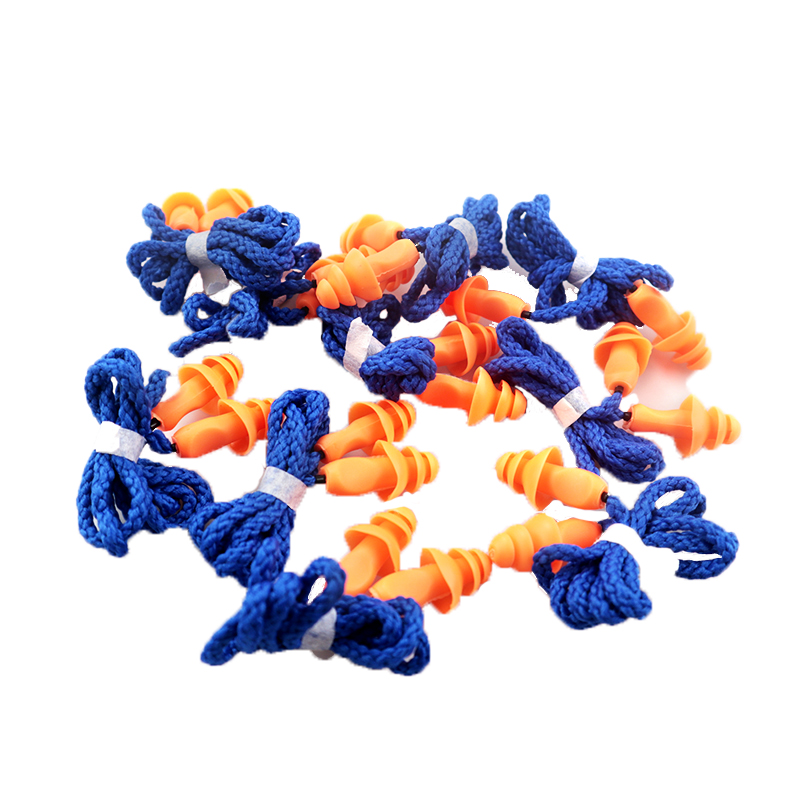 Soft Silicone Corded Noise Cancelling Ear Plugs Ears Protector Reusable Hearing Protection Noise Reduction Earplugs Ear Muffs