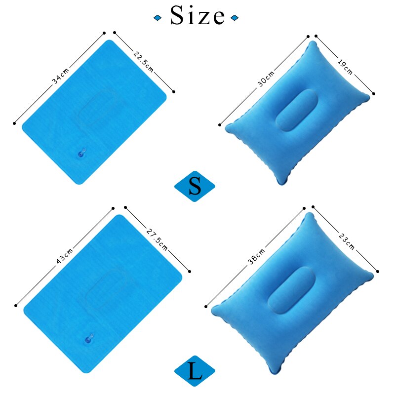 Draagbare Ultralight Opblaasbare Pvc Nylon Air Kussens Camping Slaap Kussen Reizen Wandelen Strand Auto Vliegtuig Hoofd Rest Camp Gears