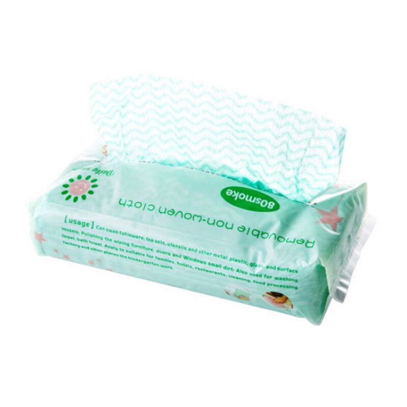 1 Pack Practical Rags Wiping Cloth Kitchen Disposable Non-woven Cleaning Cloth Towels Eco Friendly Cleaning Cloths: green