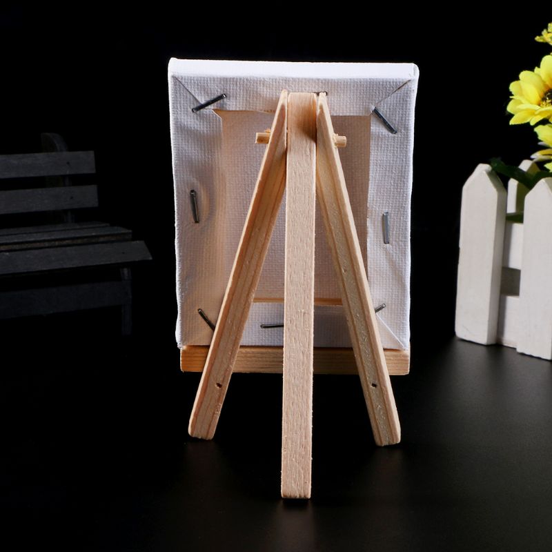 Mini Natural Wood Cotton Easel Frame Display Holder For Art Painting Wedding Party Craft PXPA