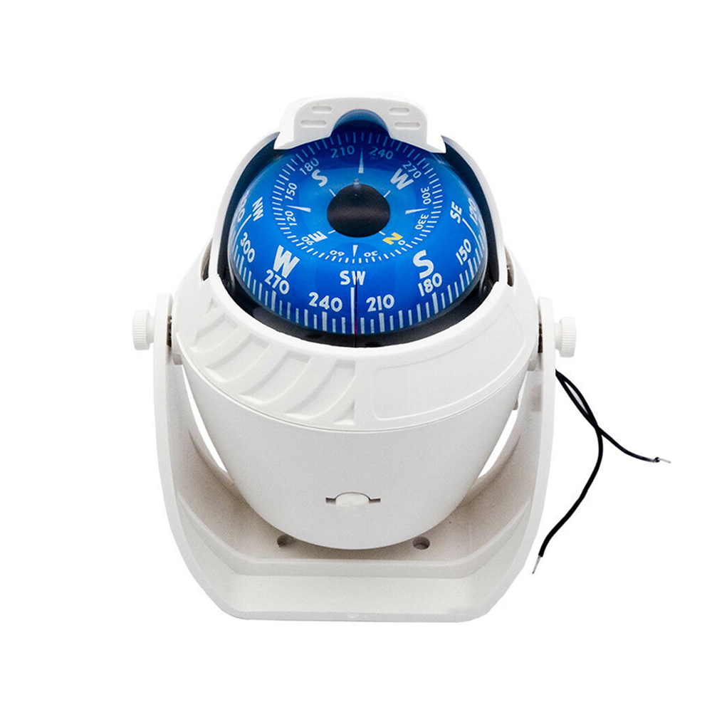 Marine Electronic Boat Ship Car Compass Navigation Positio With LED Light Maritime Navigation White Portable Compass
