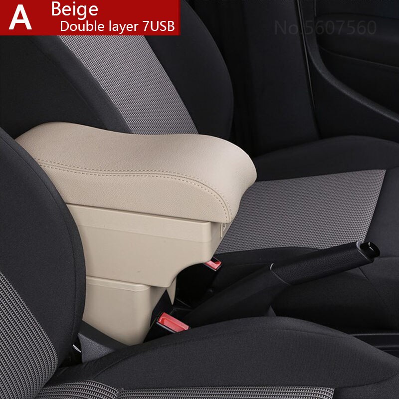 For VW Golf 6 Armrest box golf 5 Mk6 MK5 jetta 5 Interior special Retrofit parts Car Armrest box Center Storage box: A4 Beige 7USB