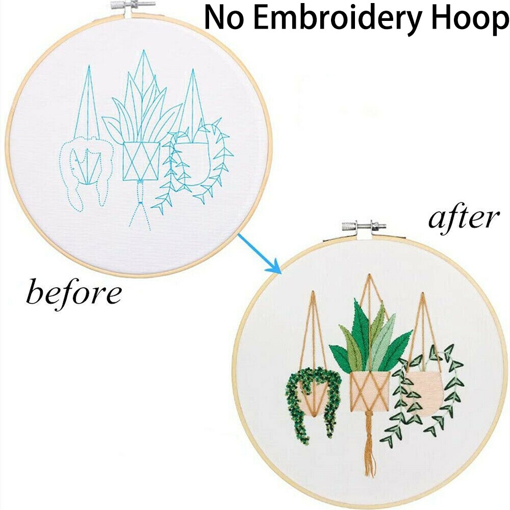 DIY Embroidery Beginners Kits Pre-Printed Floral Pattern Cross Stitch DIY Embroidery Flower Handwork Needlework