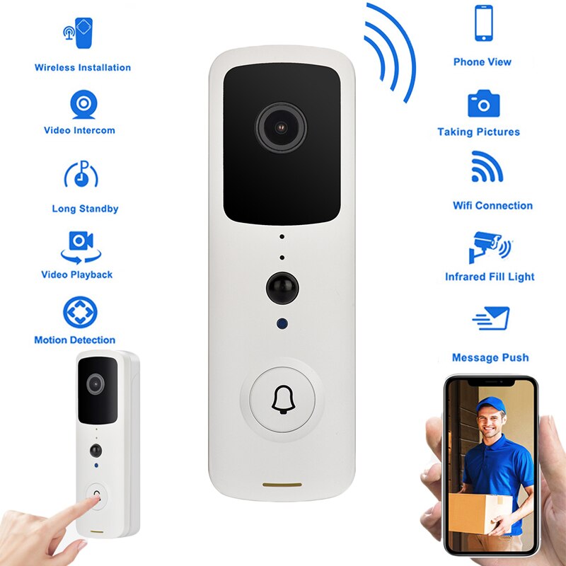 Smart Ip Video Intercom Wifi Video Deurtelefoon Deurbel Wifi Deurbel Camera Voor Appartementen Ir Alarm Draadloze Beveiliging Camera