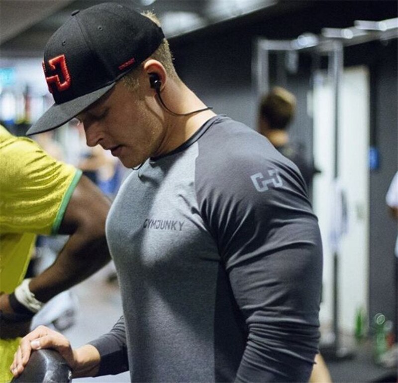 Bomuldsgymnastik mænd lang skjorte sport t-shirt mænd kortærmet løbeskjorte mænd træning trænings t-shirts fitness top sport t-shirt