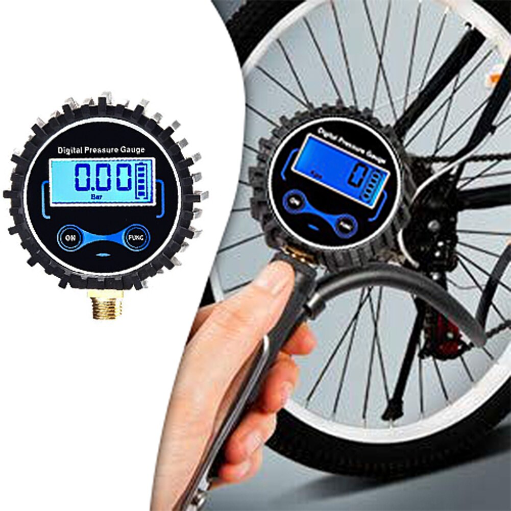 Tire Pressure Monitoring System LCD Digital Tire Pressure Gauge Car Bike Motorcycle Tyre Tester Air PSI Meter 1/8NPT Car Access