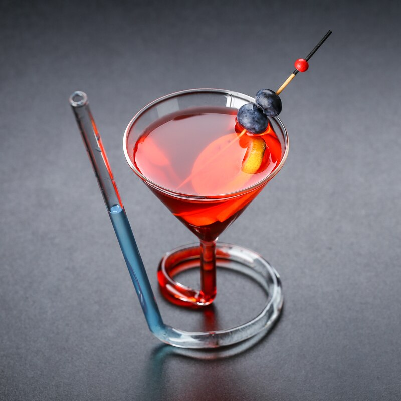 Cocktail Glass Spiral Mushroom Glass Triangle Cocktail Goblet Red Wine Glass