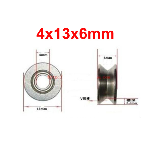 10pcs 4mm 624VV V Groove Sealed Ball Bearings 0.157&#39;&#39; Vgroove 4 x 13 x 6mm