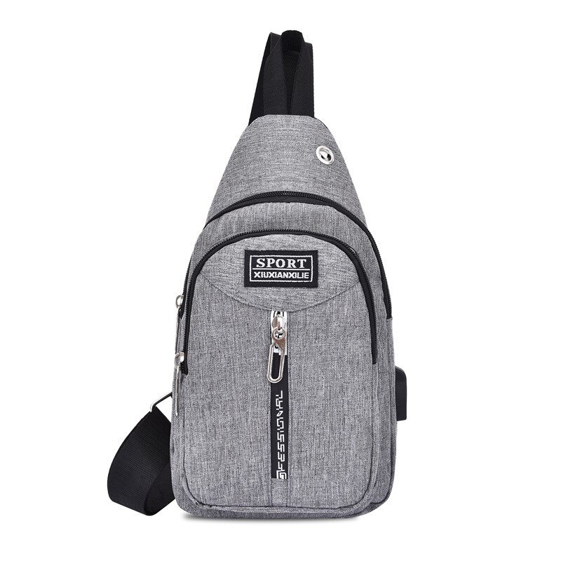 Male Shoulder Bags USB Charging Crossbody Bags Multifunctional Canvas Theft Chest Bags Short Trip Messengers Bag: 12