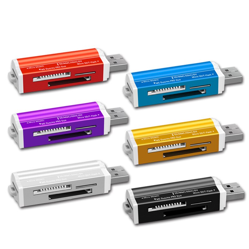 För micro sd sdhc tf  m2 mmc ms pro duo all  in 1 usb 2.0 multifunktions minneskortläsare