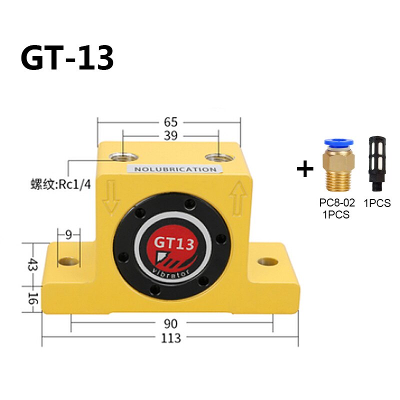 GT8/10/13/16/20/25/30/36/48/60 Pneumatische Vibrator Gt turbine Oscillatoren Pneumatische Industrie Vibrator Hamer Blanking Onderdelen: GT-13