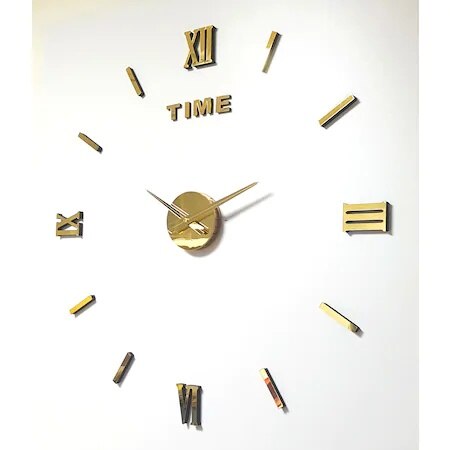 Horloge murale décorative 3D miroir en plexiglas chiffre romain