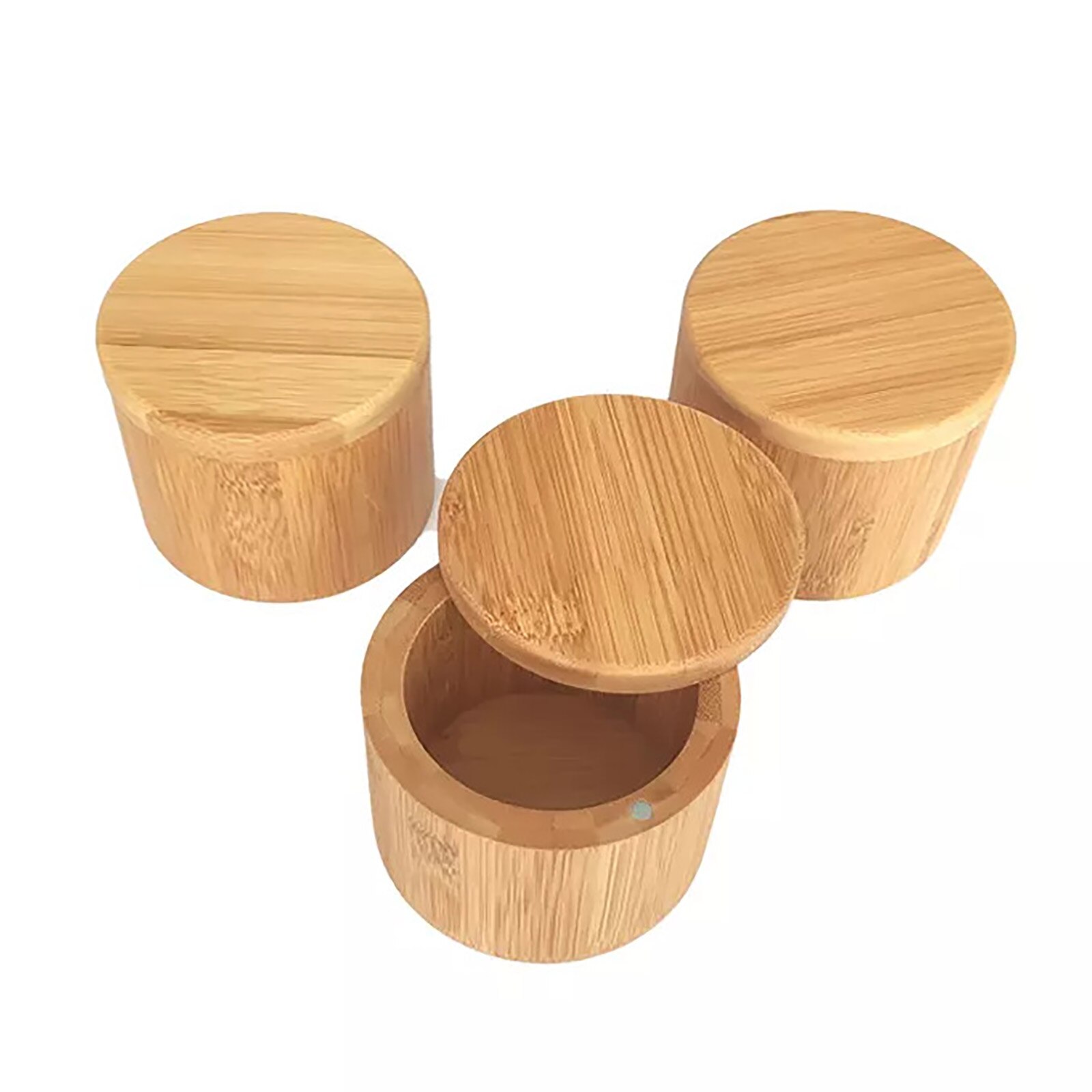 Storage Boxes Salt Box Wooden Bamboo Storage Box With Magnetic Swivel Lid Container For Kitchen Storage Containers Salt Box