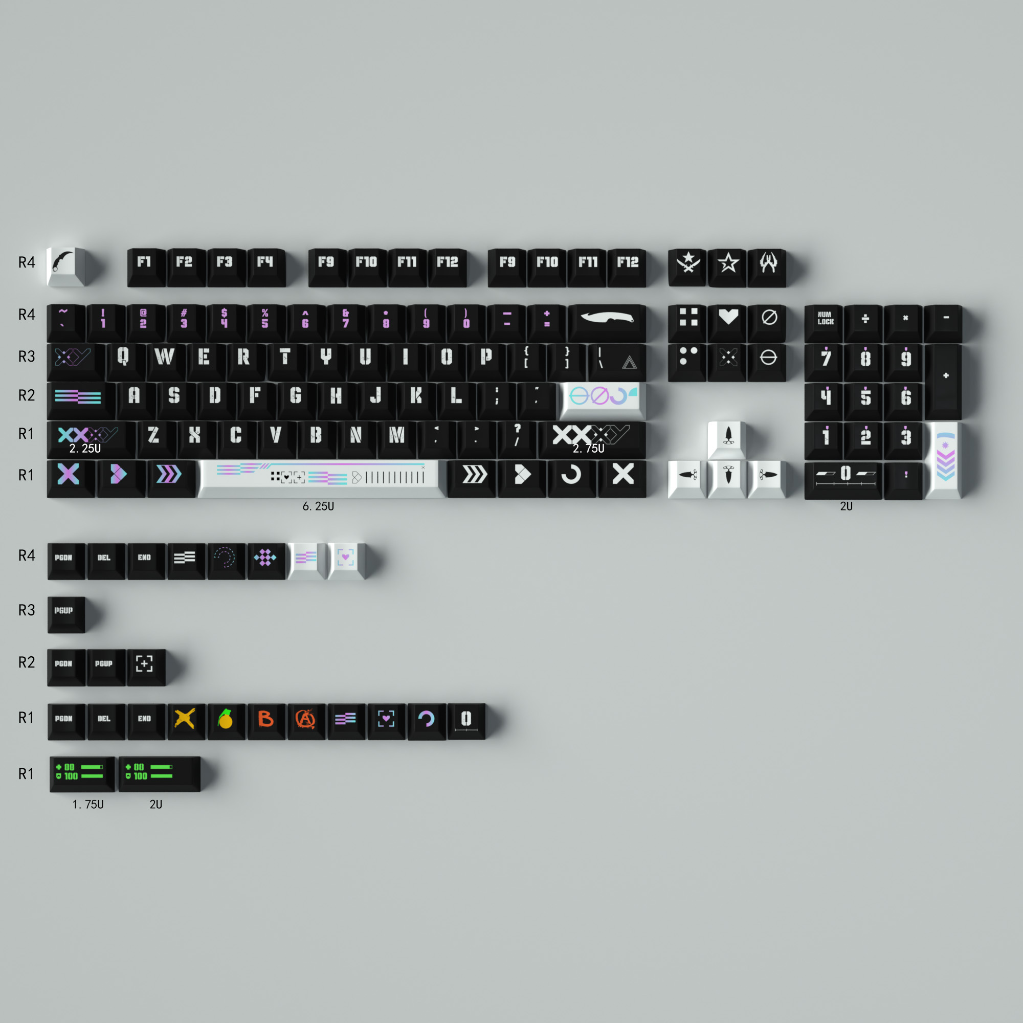 GMK The First Love Keycaps, juego grande, teclas personalizadas en inglés japonés, perfil de cereza, teclas de DYE-SUB PBT para teclado mecánico: Gris