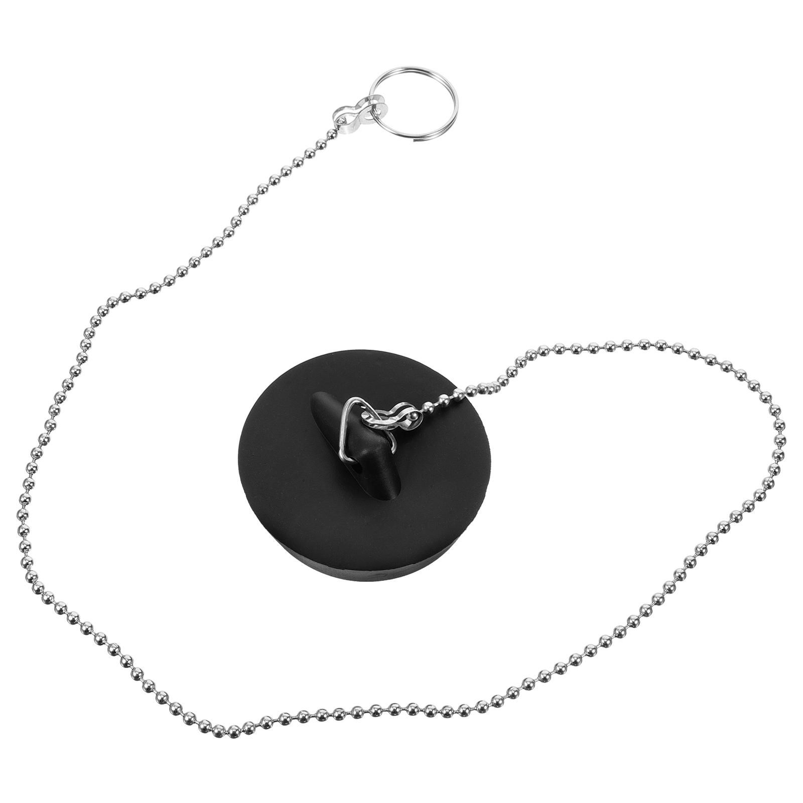 Universal Rubber Water Stopper Drain Plug Bathtub Sink Bathroom Chain Metal Washbasin Tub Stoppers Accessories