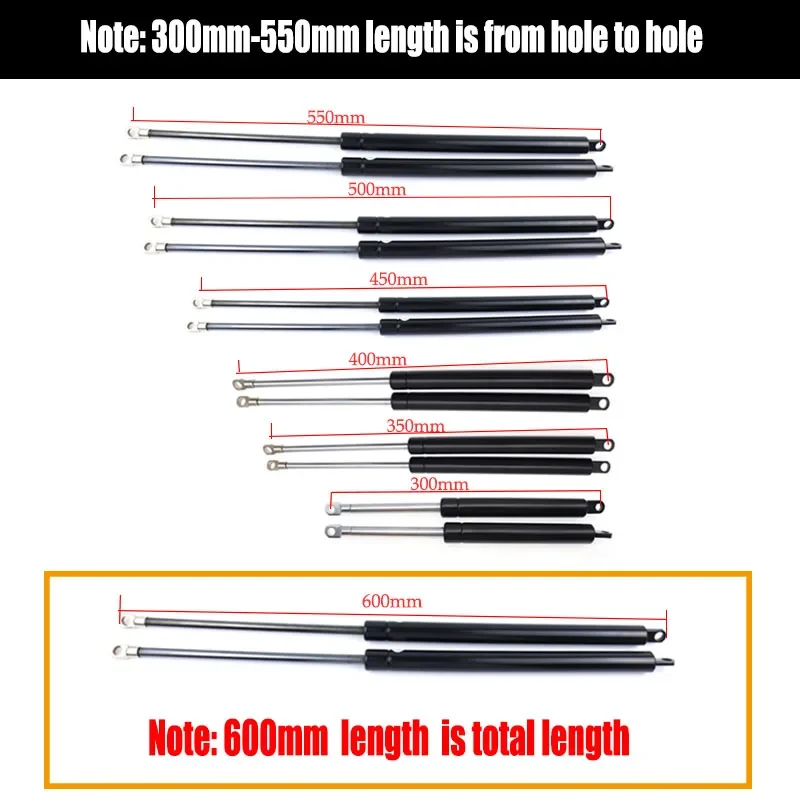 2pcs 800N 300-600mm Car Front Hood Lift Supports Strut Shocks Gas Struts Tailgate Support Bar Spring Bus Bed Truck Boat Window