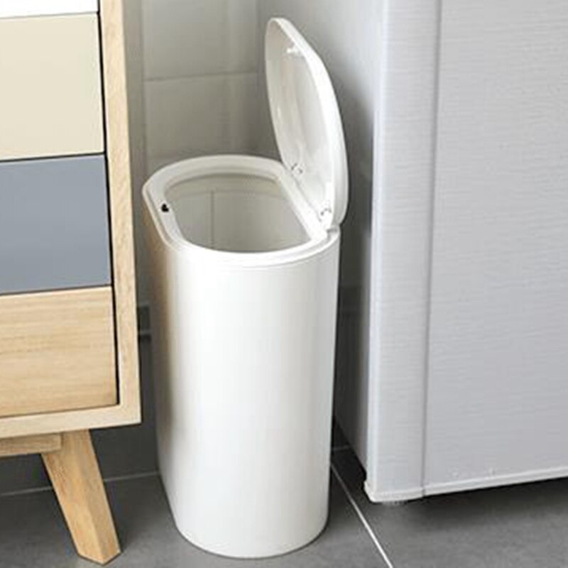 Plastic Narrow Type Kitchen Trash Can Toilet Press Type Waste Bin Dustbin Bathroom Trash Bin Basket Garbage Bucket