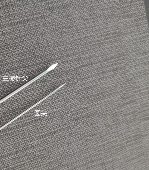 Aiguille d'acupuncture trigone argentée, à 3 bords, triangulaire, aide à la transfusion sanguine