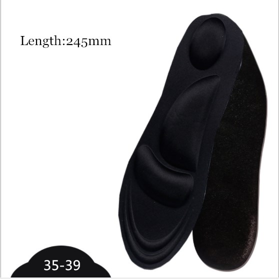 Inlegzolen Stretch Ademend Deodorant Kussen Voor Voeten Man Vrouwen orthopedische Binnenzool Voor Schoenen Zool Spons Hoge hakken Pad Plus size: black 245mm