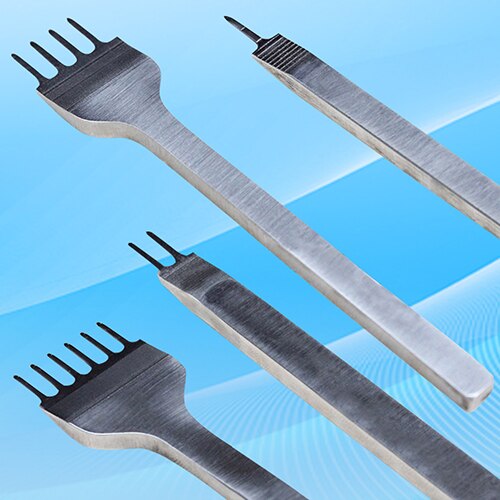 Utile en acier inoxydable trou poinçon losange dent ciseau en cuir artisanat bricolage outil perforateur bricolage en cuir poinçon outil