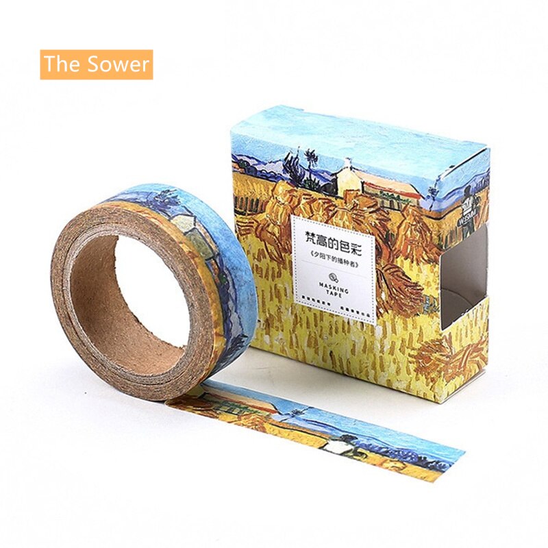 1Pcs Van Goah Schilderen Washi Tape 15Mm Starry Night Zelfklevende Decoratieve Masking Tapes Voor Journal School Office Stickers h6186: The Sower