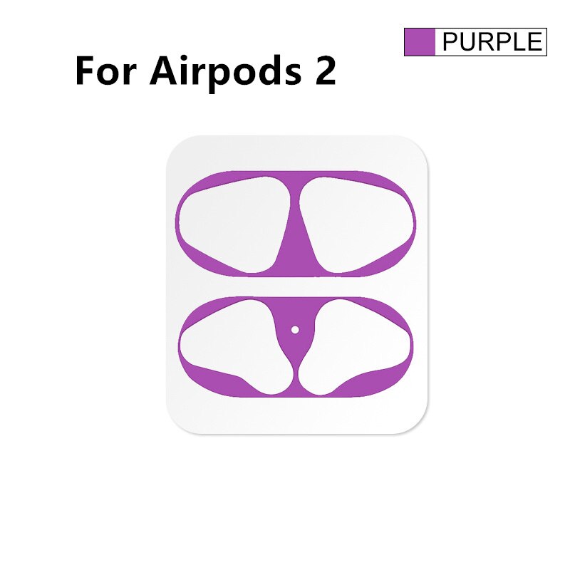 Dust Guard Voor Apple Airpods 1 2 Bluetooth Oortelefoon Metalen Voor Airpods1 Air Pods 2 Draadloze Hoofdtelefoon Opladen Box Stofdicht case: purple for airpods 2
