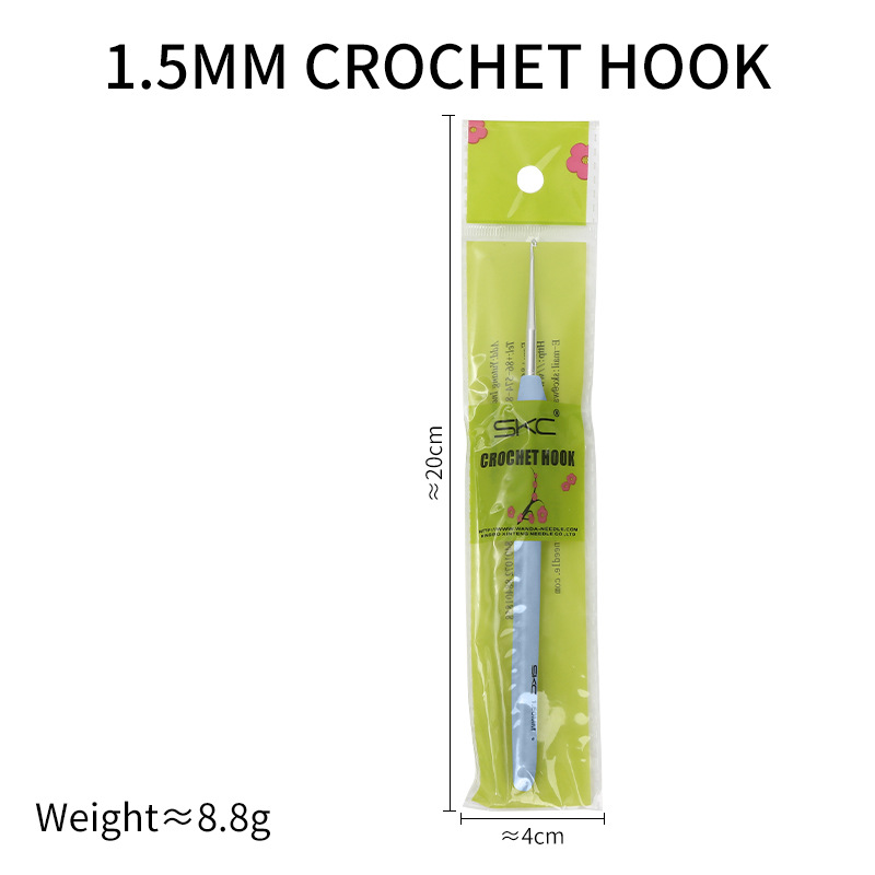 Gancho de ganchillo azul, vástago suave, aguja para suéter, ganchos de ganchillo, herramientas para tejer a mano, agujas de lana, accesorios de gancho de punto de aluminio TPR: Verde militar