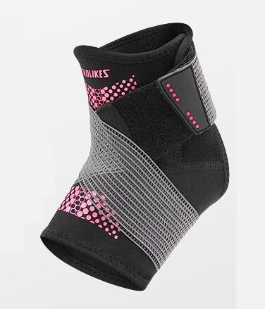 1pc verstelbare enkelondersteuning compressie brace elastische sportbandage voetband basketbal voetbal voetbal enkelbeschermer: Rozenrood / Linker voet xl