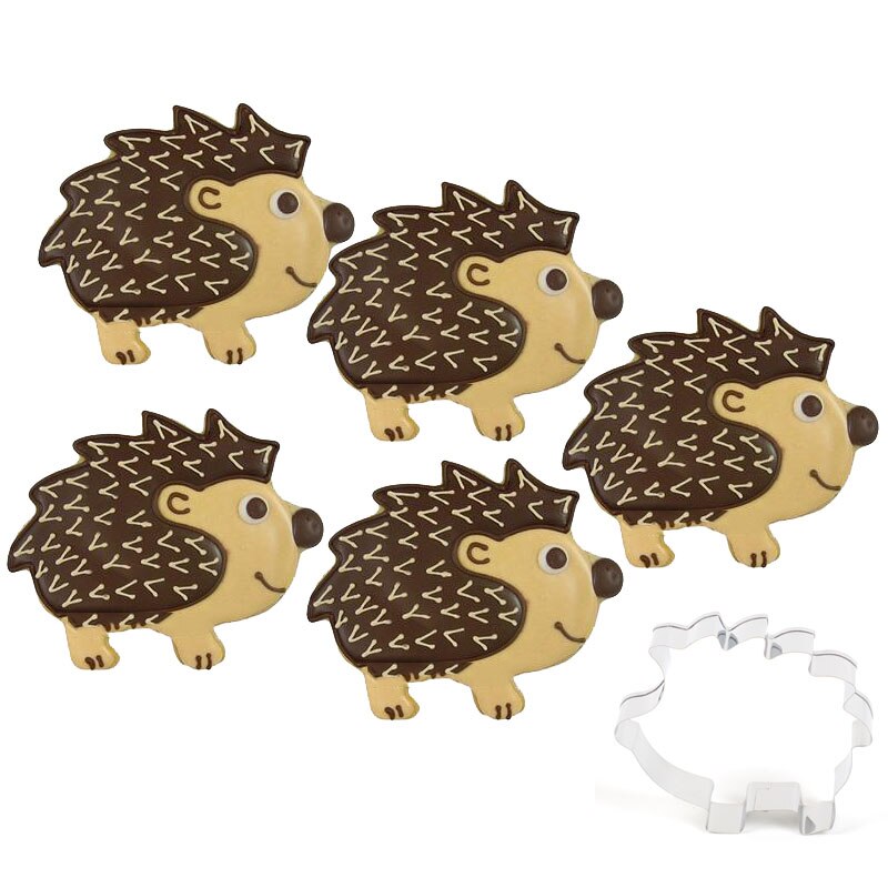 1Pc cute Hedgehog Animal Shape Cookie Cutter Mold Food Grade Stainless Steel DIY Fondant Pastry Decorating 3D Biscuit Mold