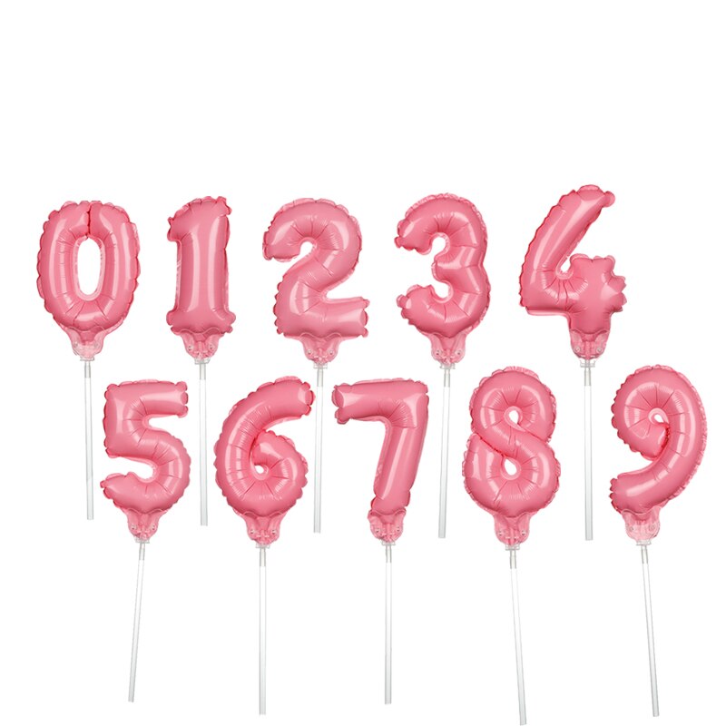 Happy Birthday Ballonnen Baby Shower Taart Decoraties Kerst 6Inch Alfabet Folie Brief Ballon: Pink / 0