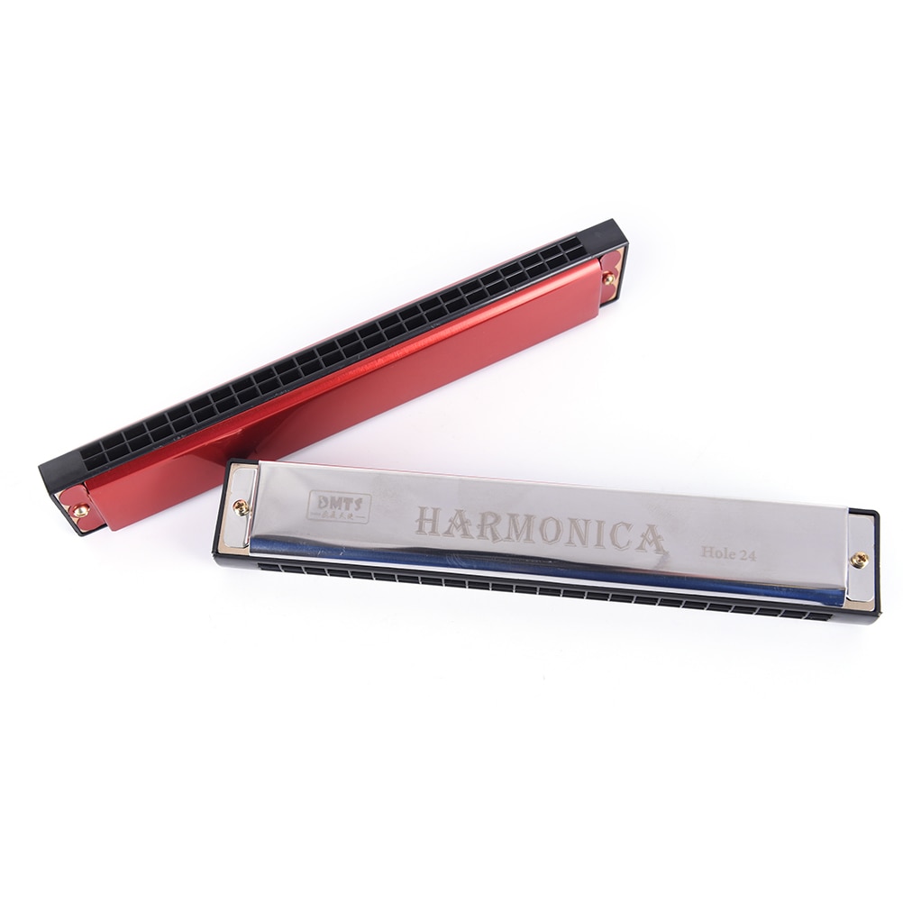 IRIN 24 Hole Key Of C Play Harmonica Tremolo Harmonica Mouth Organ Double Row Blues Jazz Rock Folk Musical Beginner Instrument