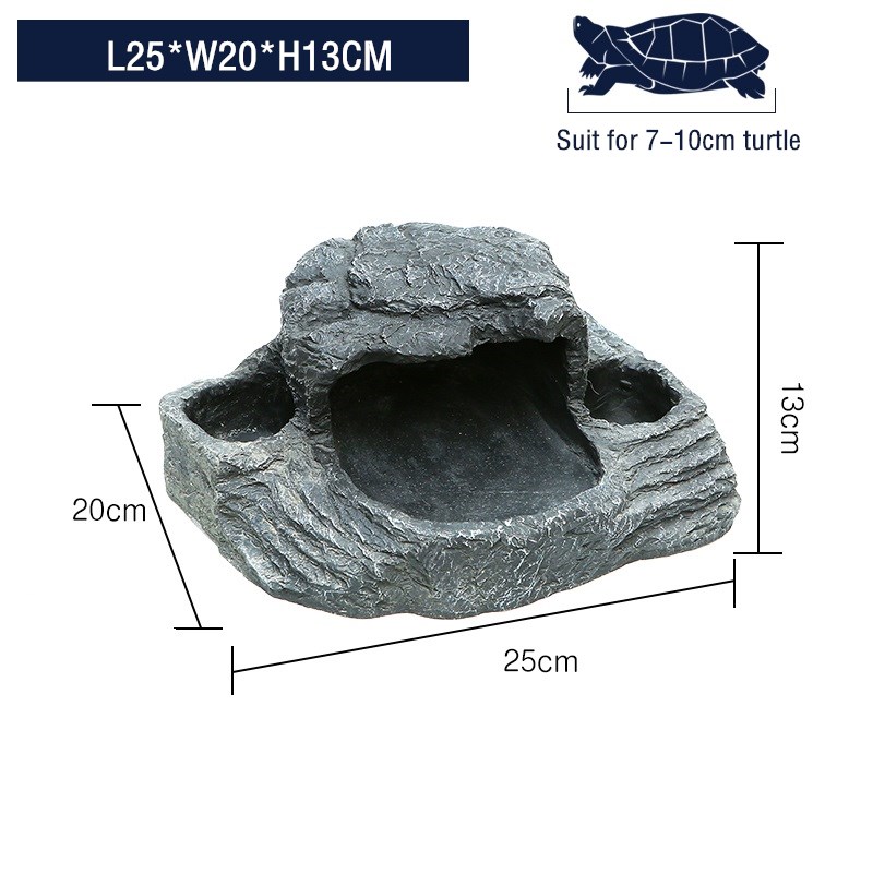 Turtle Basking Platform Tortoise Climbing Ramp Shale Reptile Resting Terrace Hiding Cave Terrarium Aquarium Decoration: 3