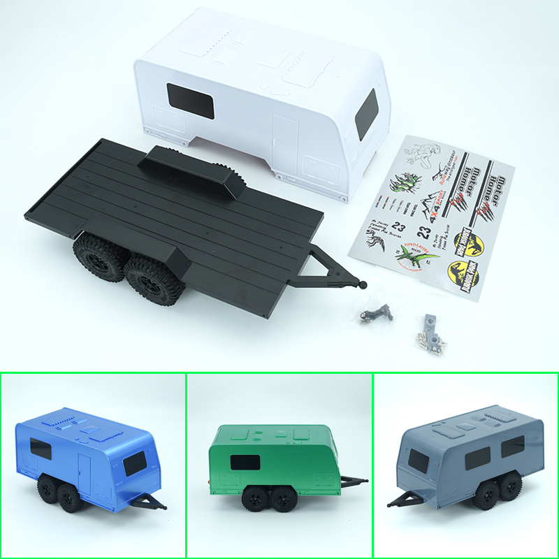 RC Model Motorhome RV Trailer Model for 1/18 RC Car Crawler TRX4M