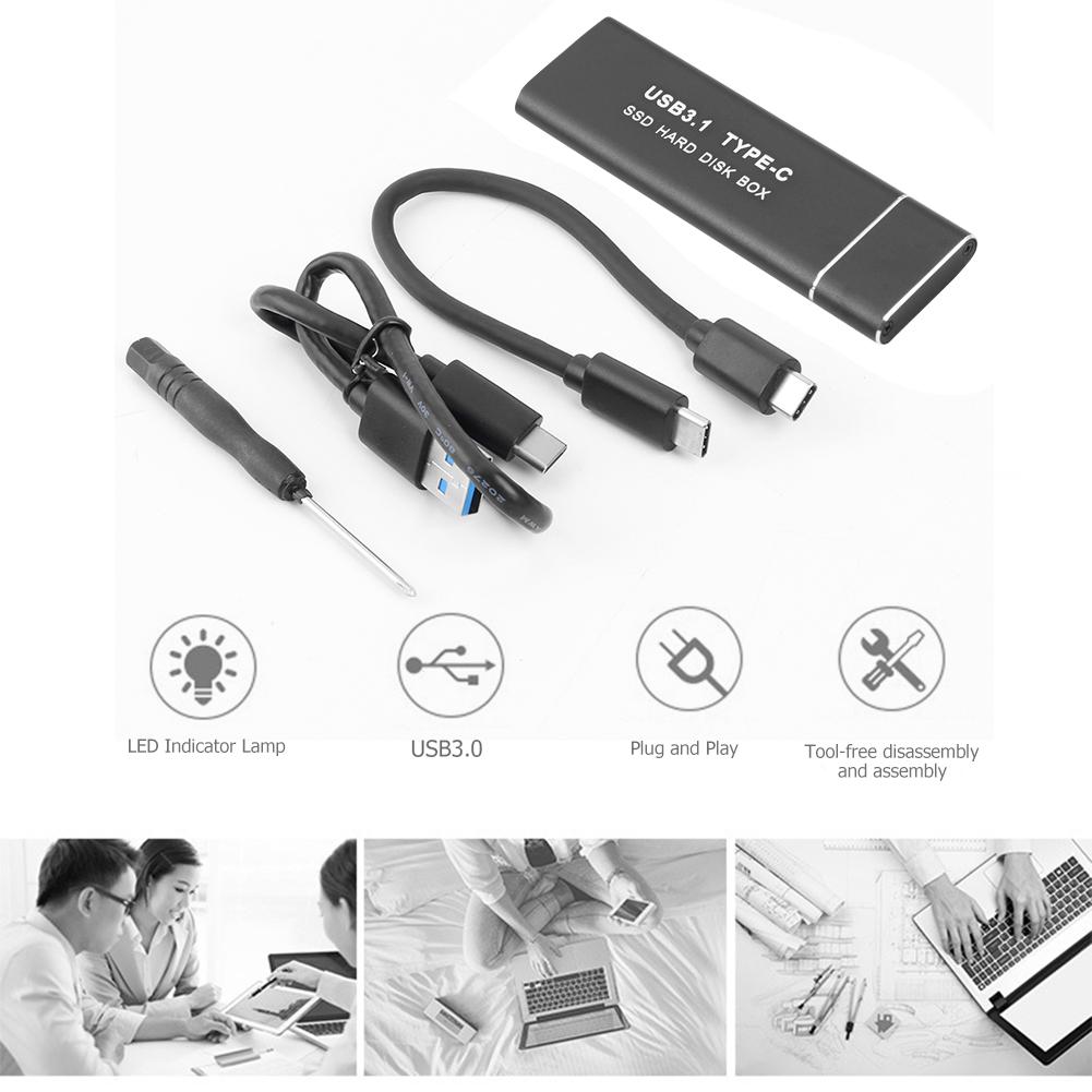 Externe fest Zustand fährt USB 3,1 Typ-C SSD Festplatte Handy, Mobiltelefon Kasten fallen M.2 NVMe Solide Zustand Antrieb Gehäbenutzen